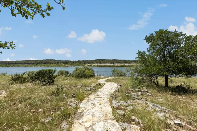 a view of a lake with outdoor space