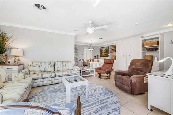a living room with furniture