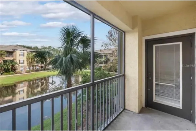 a view of a street from a balcony