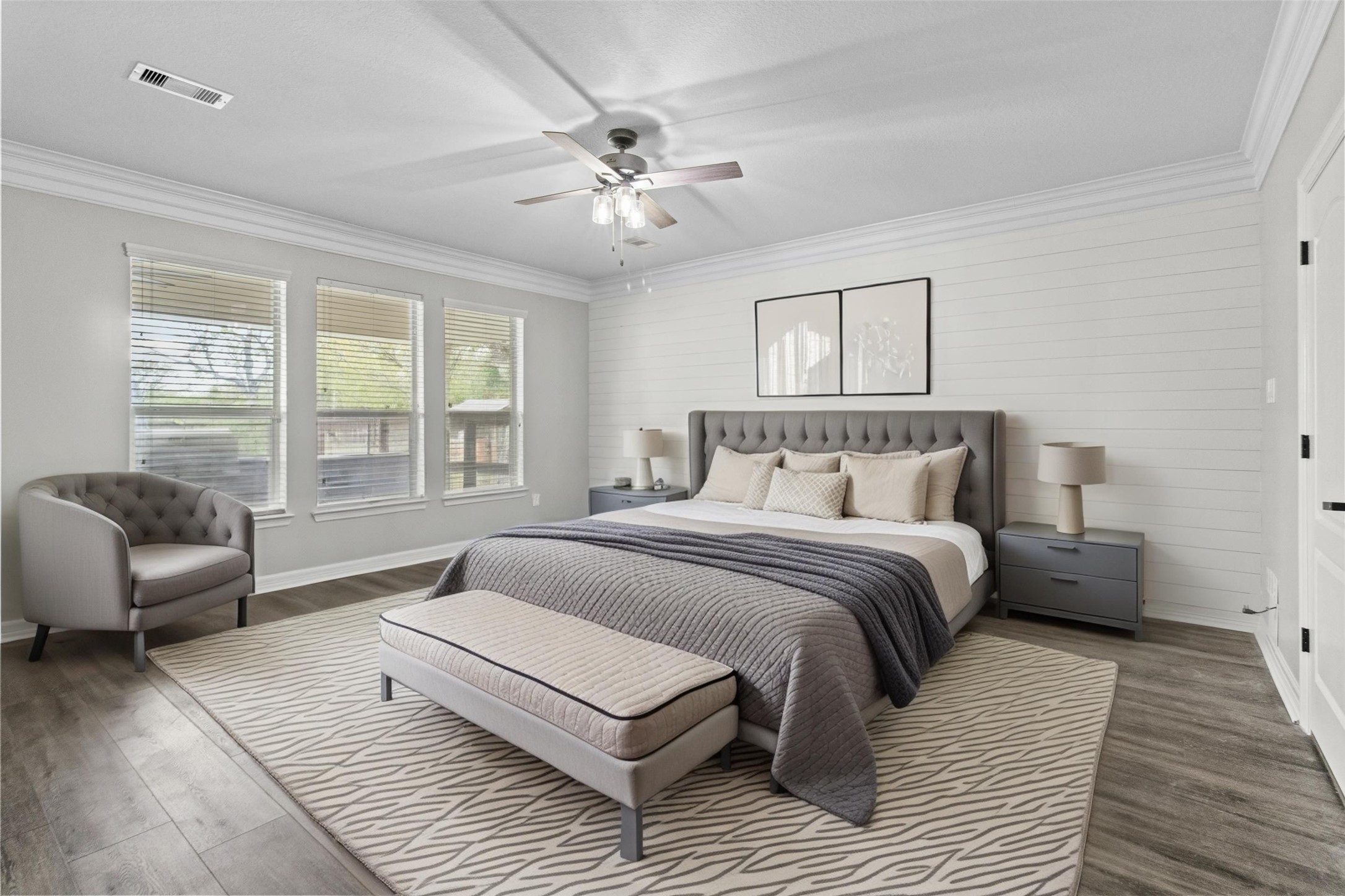 2730 Lawrence Road Kemah, TX 77565 - Photo 25 of 48 a bedroom with a large bed and a couch