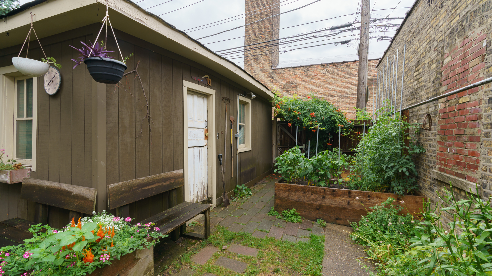 2644 North Harding Avenue Chicago, IL 60647 - Photo 30 of 37 a view of a house with a small yard and flower plants