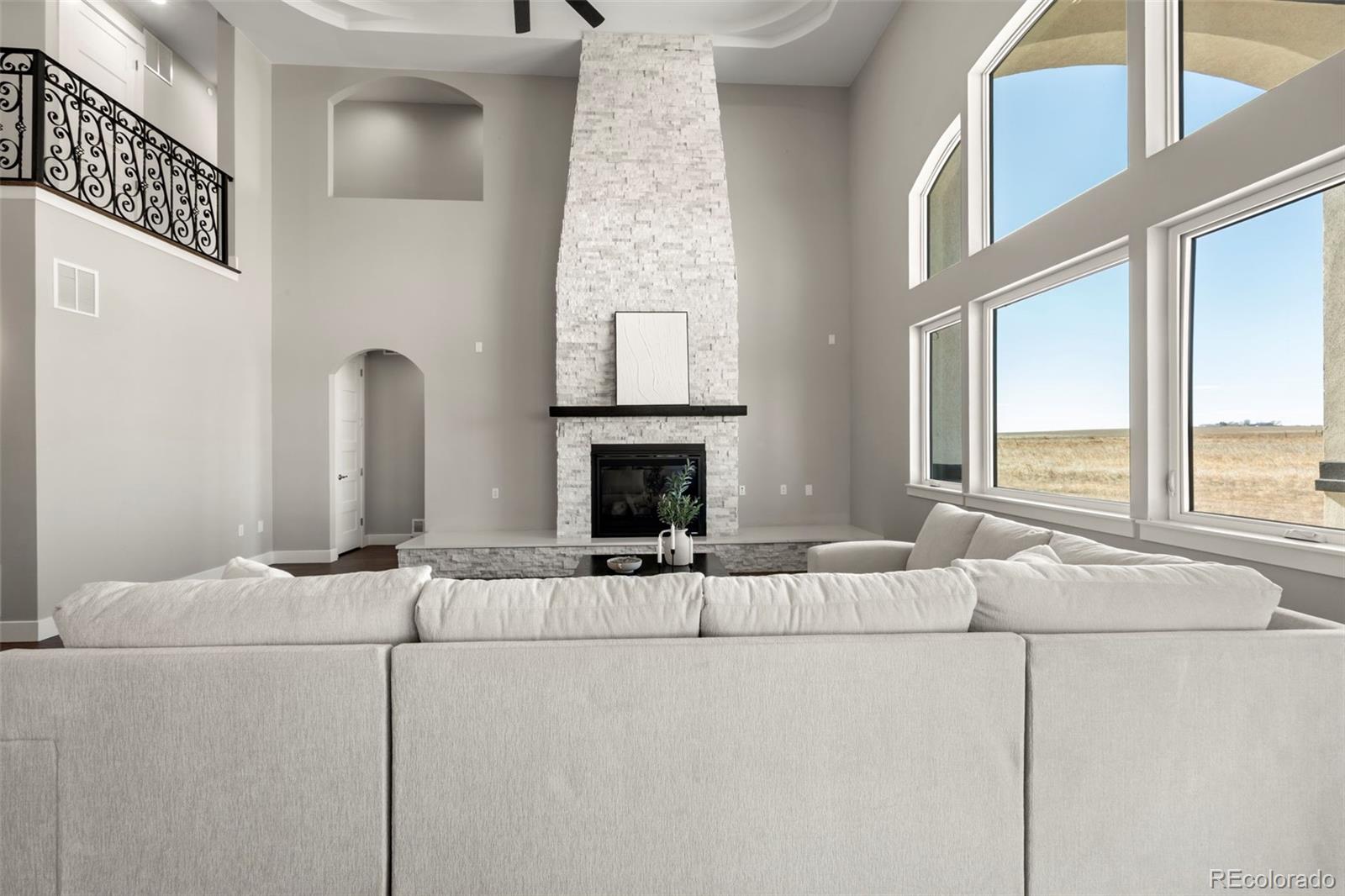 12450 Imboden Road Hudson, CO 80642 - Photo 16 of 46 a living room with furniture and a fireplace