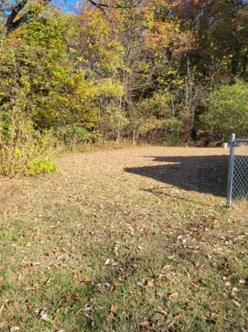 a view of beach with large trees