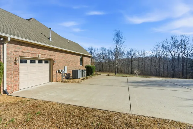 a view of a house with a large window