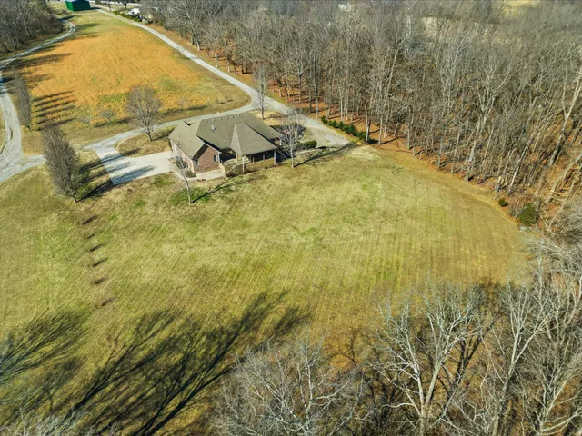 an aerial view of a residential houses with outdoor space
