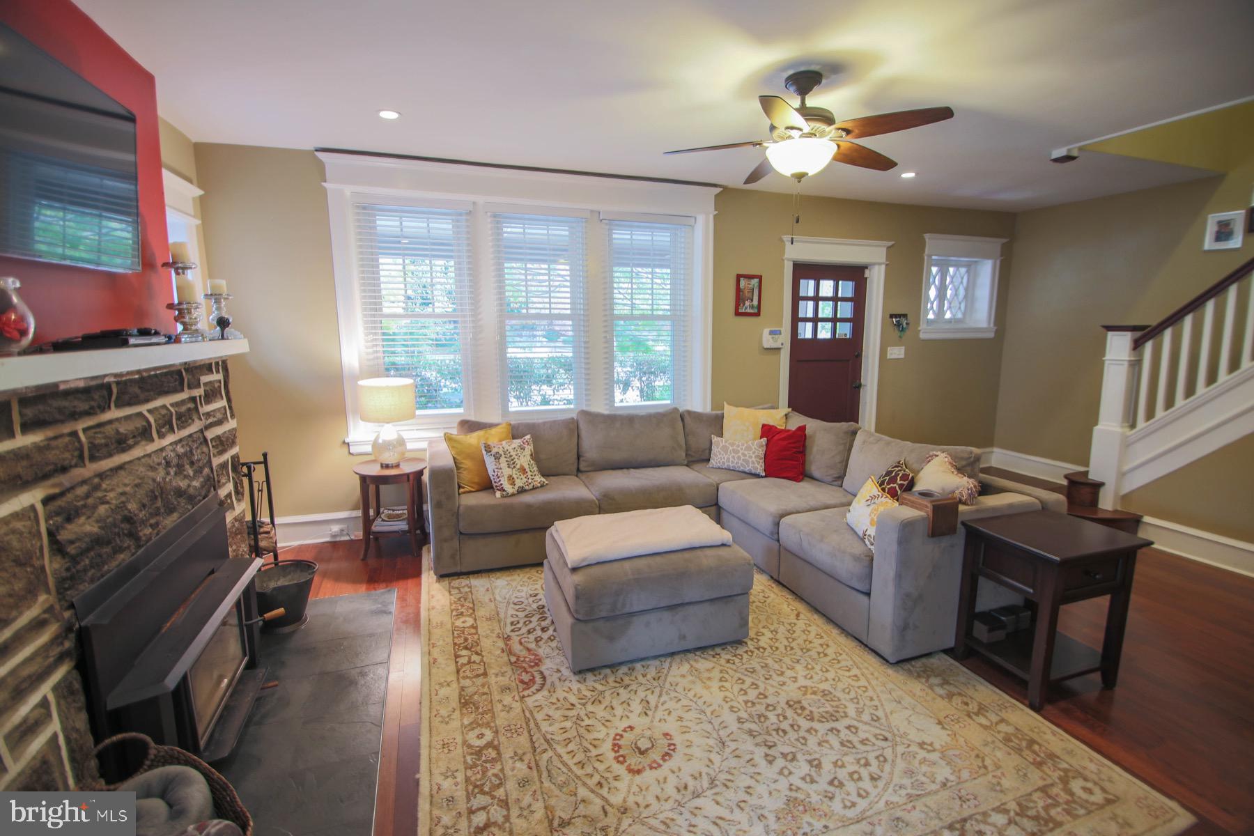 7128 Cresheim Road Philadelphia, PA 19119 - Photo 5 of 19 Warm and Cozy LR with Efficient Fire Place Insert