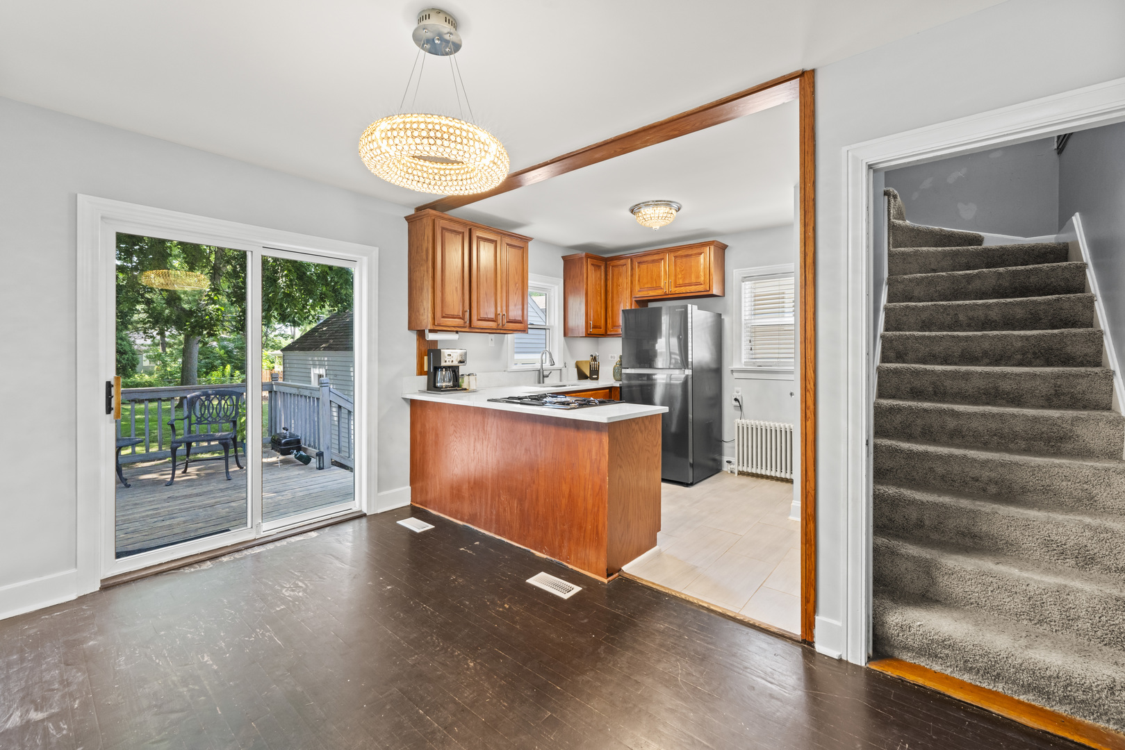 660 1st Street Crete, IL 60417 - Photo 6 of 23 a view of kitchen with cabinets and outdoor view