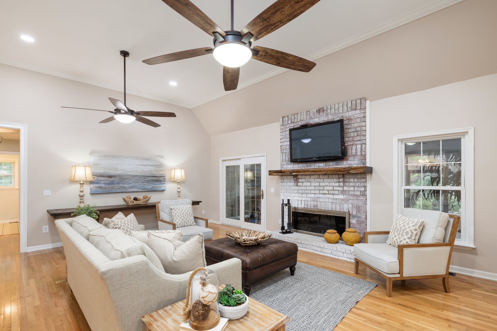 5375 Murfreesboro Road College Grove, TN 37046 - Photo 29 of 70 a living room with furniture fireplace and a flat screen tv