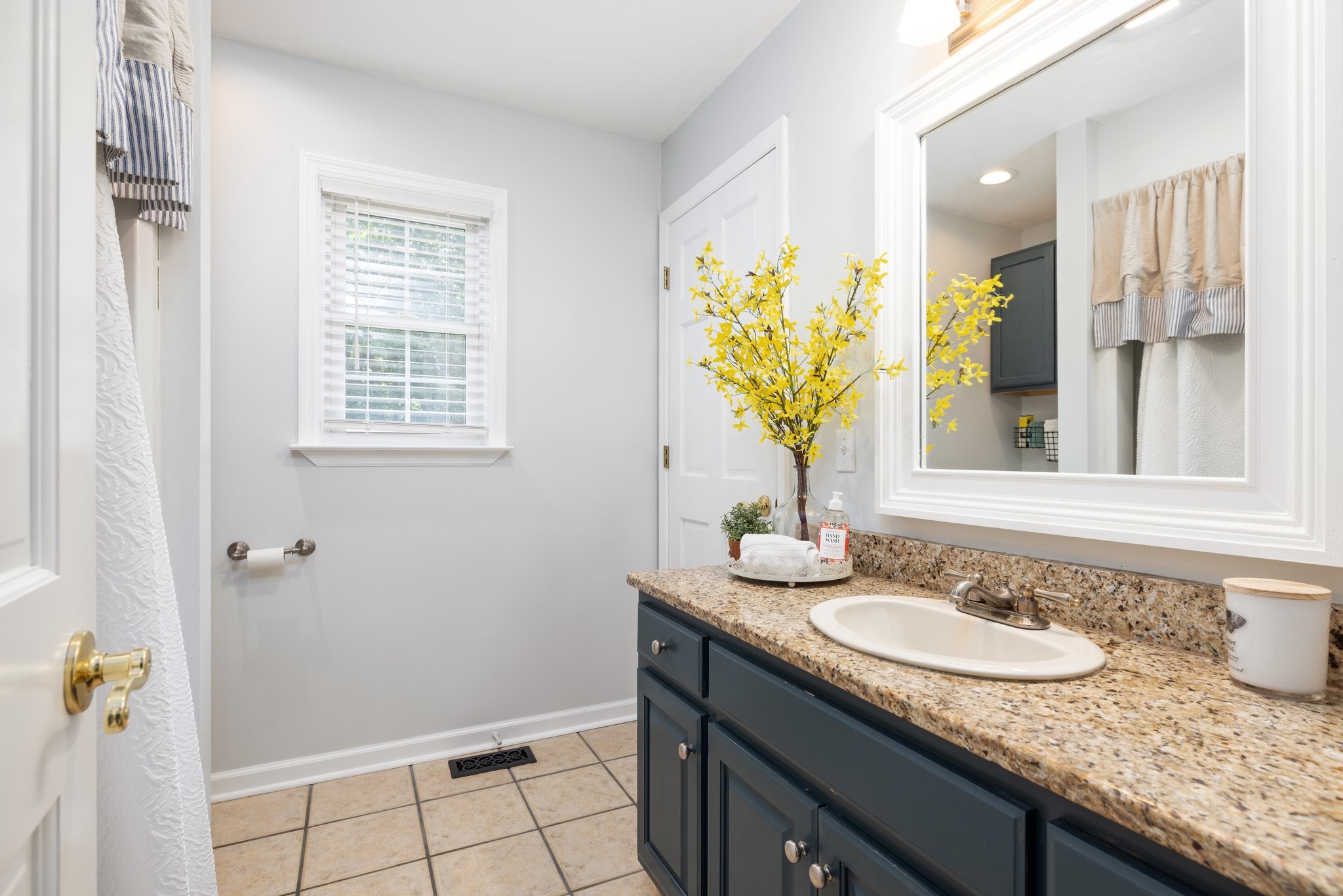 5375 Murfreesboro Road College Grove, TN 37046 - Photo 41 of 70 a bathroom with a granite countertop sink and a mirror