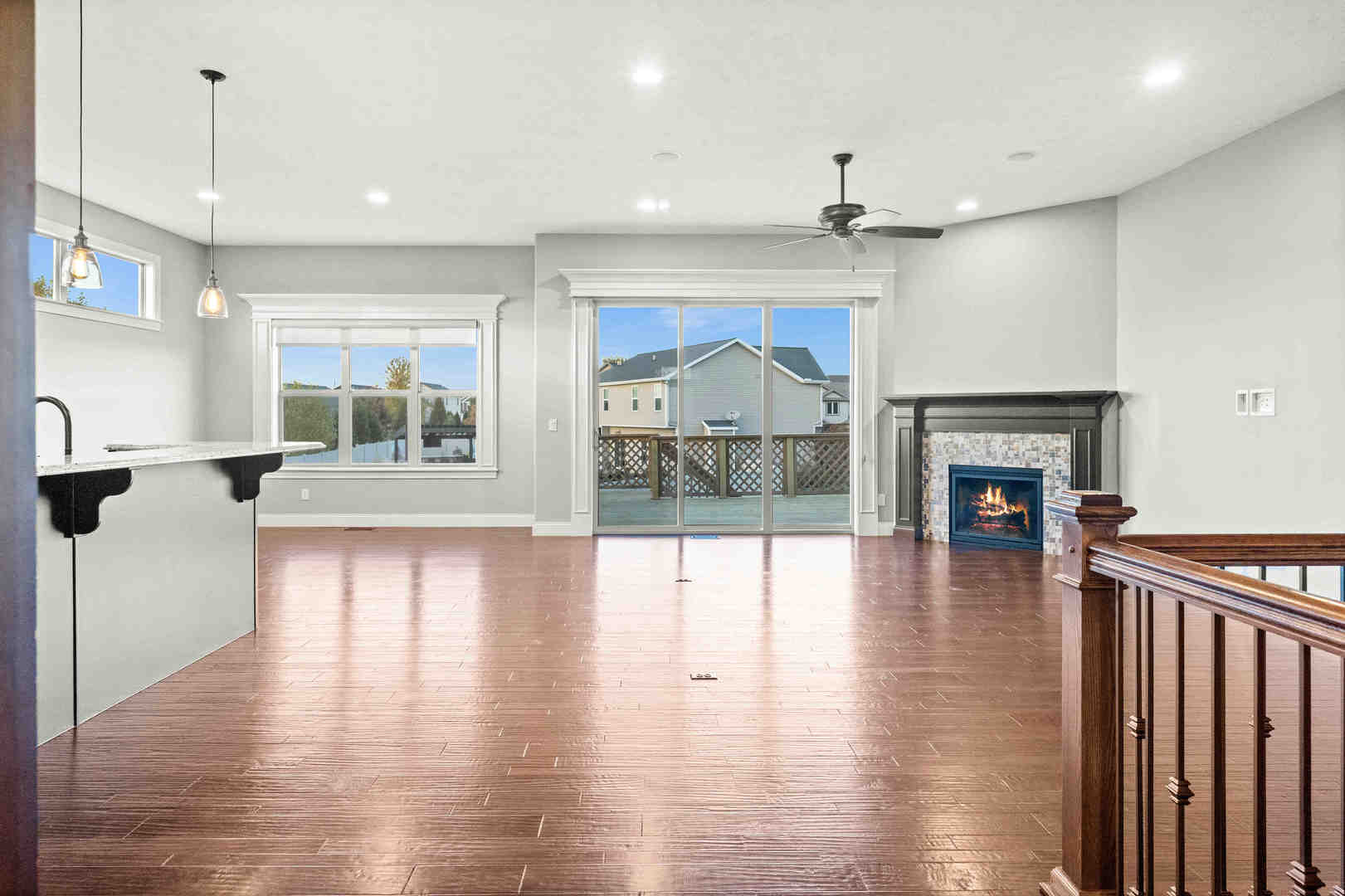 2526 Red Rock Road Normal, IL 61761 - Photo 9 of 38 a view of a living room a fireplace with wooden floor