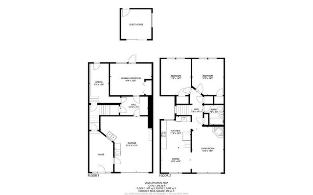 a view of a hallway with wooden floor and a bathroom