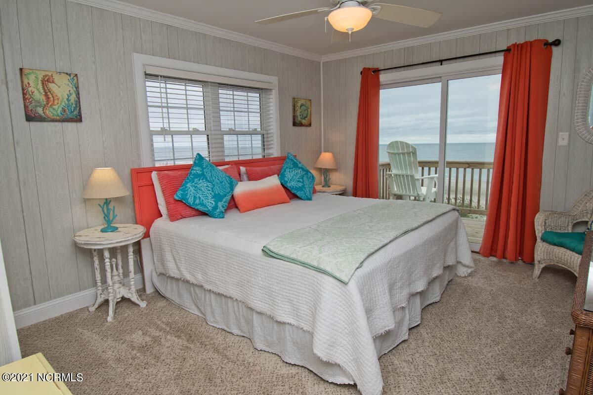 4105 Ocean Drive, Unit E & W Emerald Isle, NC 28594 - Photo 21 of 72 East - Bedroom 2- Oceanfront- 2nd Level - KIng Bed - View 1