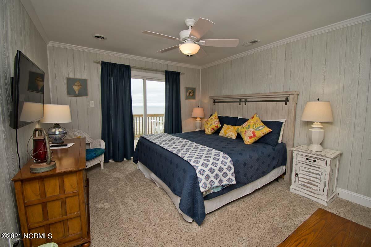 4105 Ocean Drive, Unit E & W Emerald Isle, NC 28594 - Photo 23 of 72 East - Bedroom 3- Oceanfront- 2nd Level - King Bed - View 1