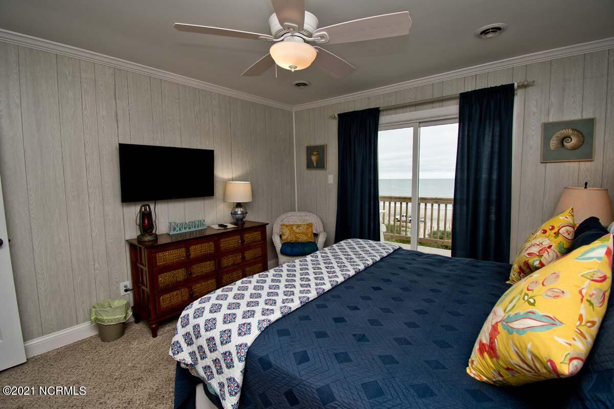 4105 Ocean Drive, Unit E & W Emerald Isle, NC 28594 - Photo 24 of 72 East - Bedroom 3- Oceanfront- 2nd Level - King Bed- View 2