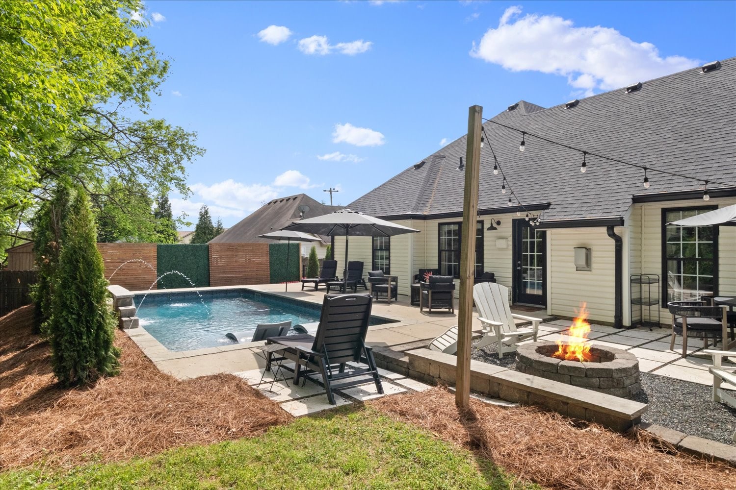3715 Ivanora Drive Spring Hill, TN 37174 - Photo 43 of 74 a view of a patio with table and chairs under an umbrella