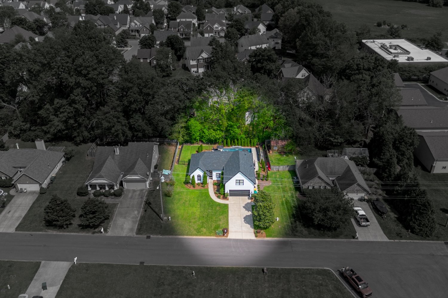 3715 Ivanora Drive Spring Hill, TN 37174 - Photo 57 of 74 an aerial view of a house with a garden