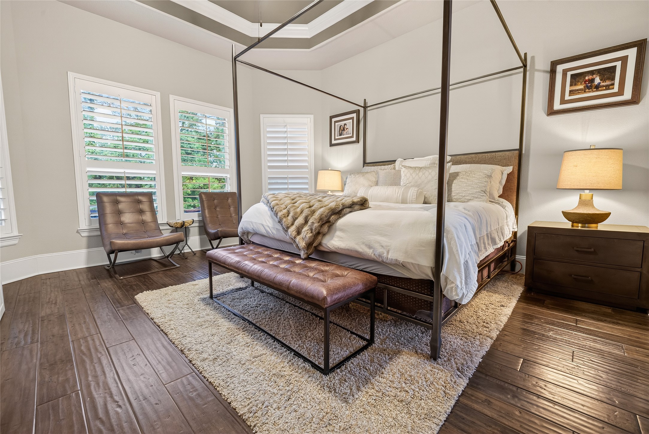 7907 Augusta Creek Court Spring, TX 77389 - Photo 23 of 49 This primary retreat offers the luxury style tray ceilings and warm tones.