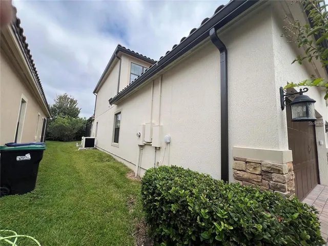 a view of a brick building