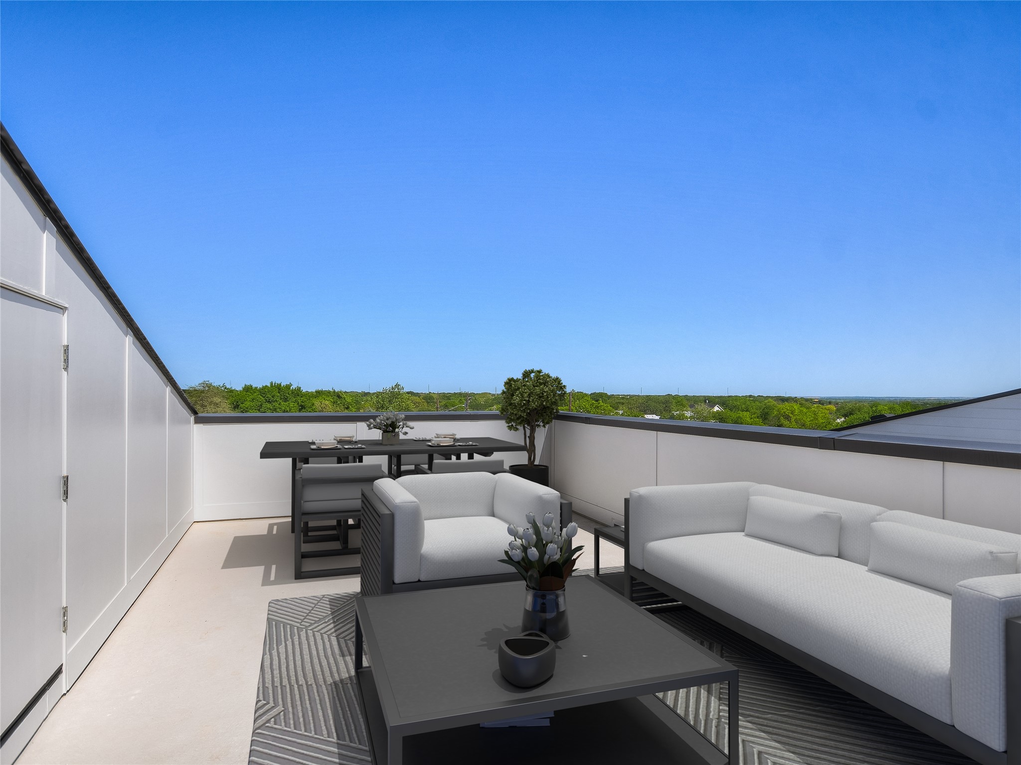 3406 East 17th Street, Unit 3 Austin, TX 78721 - Photo 2 of 27 a view of a terrace with couches and sky view