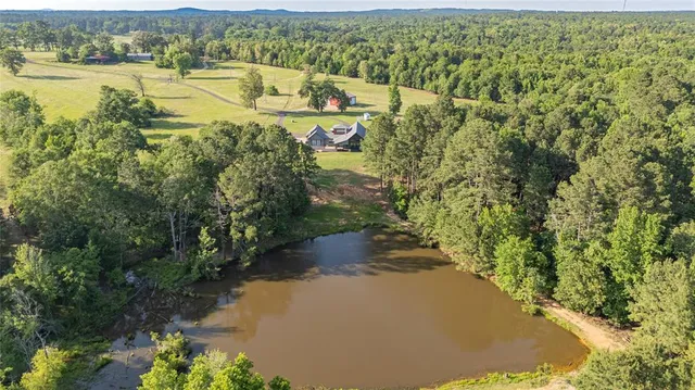 a view of a lake with mountains in the background