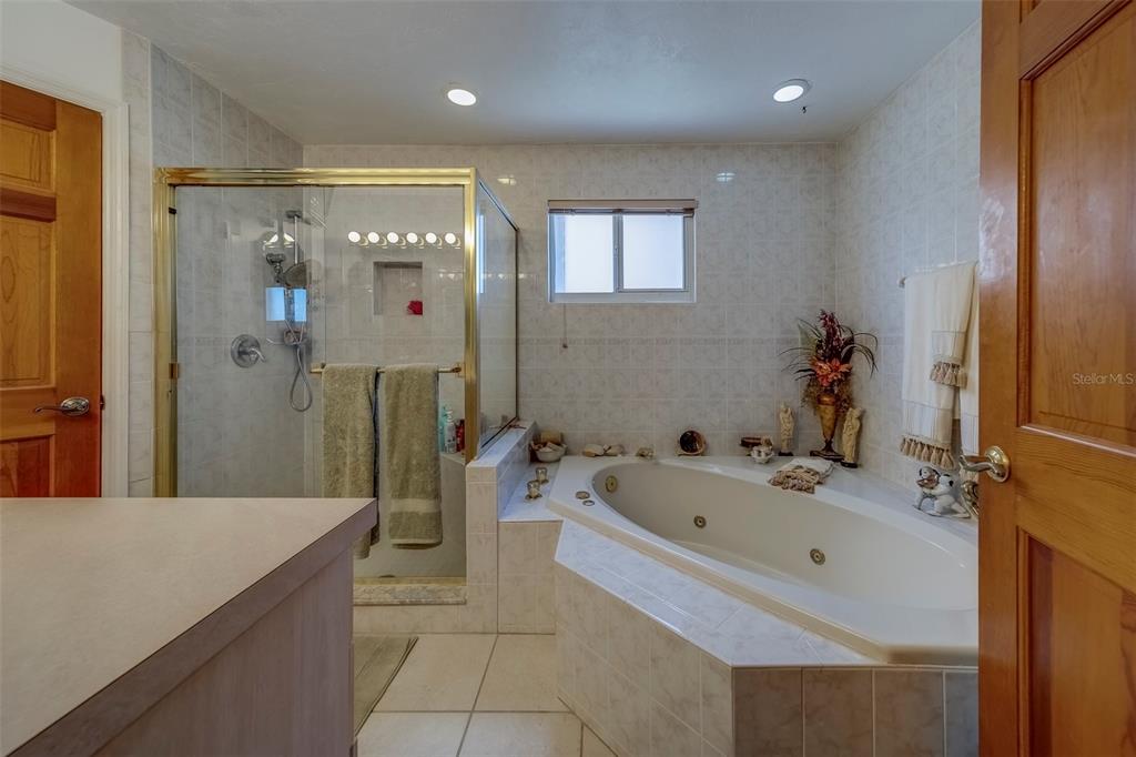 17606 Lee Avenue Redington Shores, FL 33708 - Photo 55 of 85 a spacious bathroom with a tub sink shower and mirror