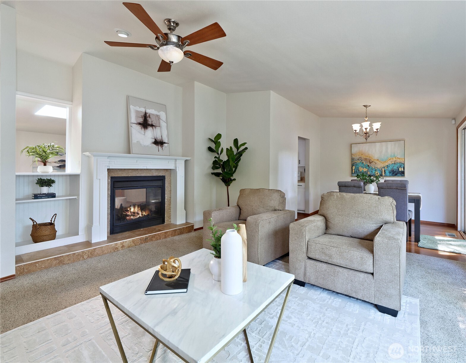 10925 Southeast 183rd Place Renton, WA 98055 - Photo 10 of 34 a living room with furniture and a fireplace