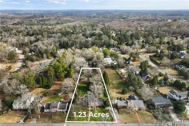 an aerial view of multiple house