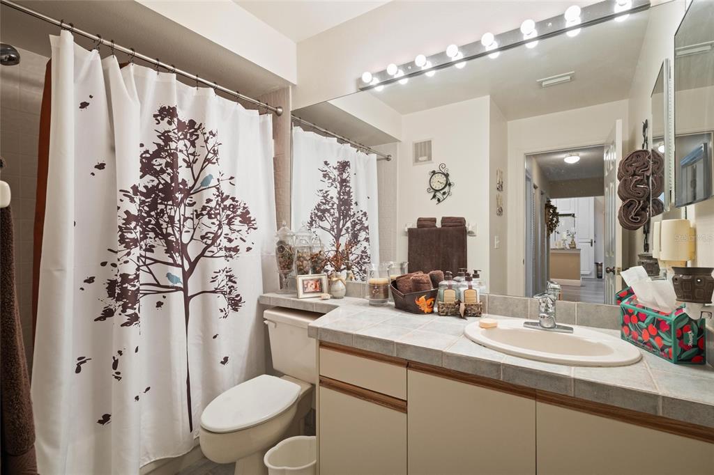 1801 East Lake Road South, Unit 5A Palm Harbor, FL 34685 - Photo 21 of 22 a bathroom with a sink toilet and shower