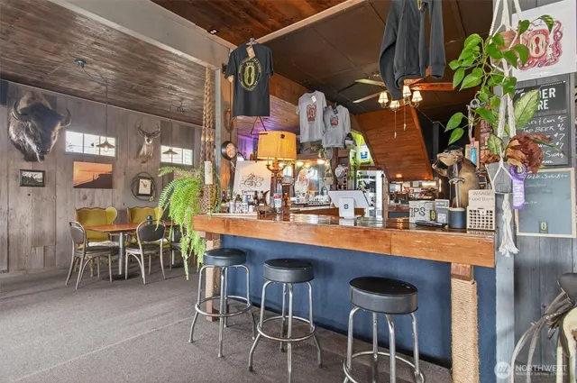 a room with lots of wooden furniture