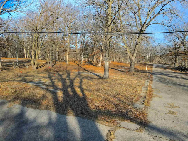 a view of a yard with a snow