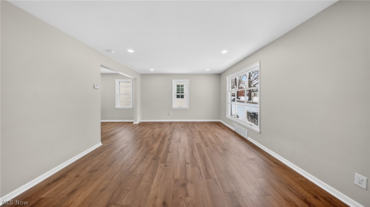 16811 Invermere Avenue Cleveland, OH 44128 - Photo 20 of 47 Empty room featuring hardwood / wood-style floors and recessed lighting