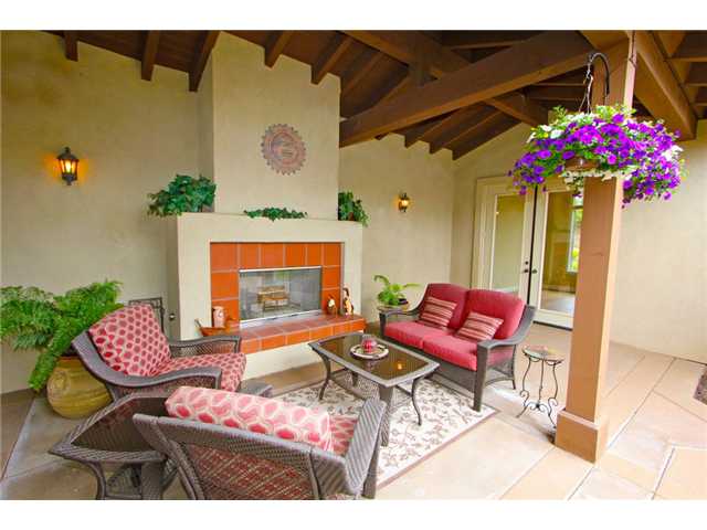Enjoy evenings around the outdoor fireplace.