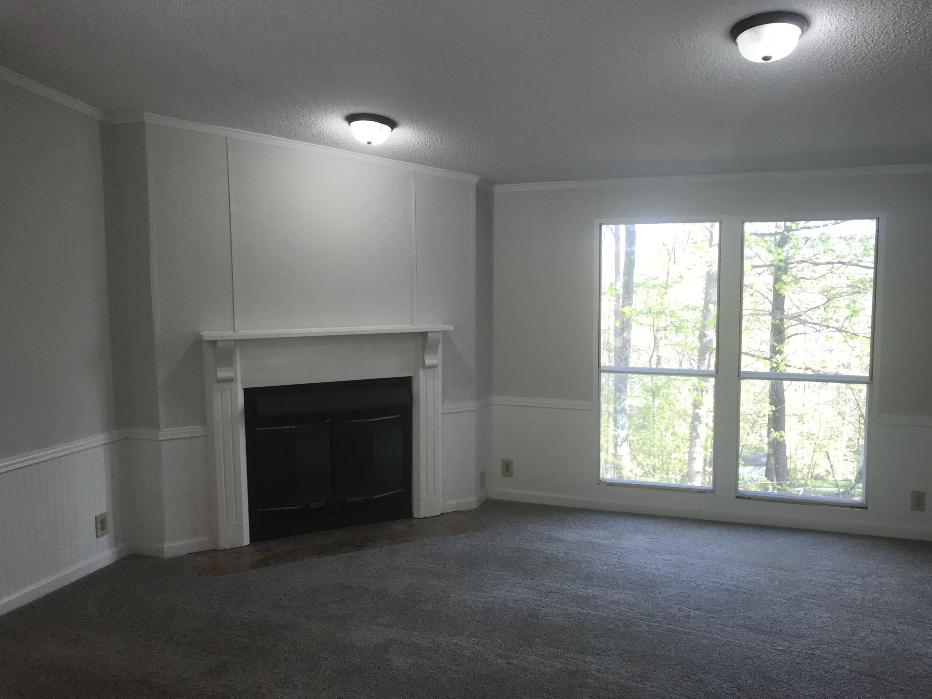 100 Lookout Ridge Road Blue Ridge, VA 24064 - Photo 5 of 11 an empty room with a fireplace and windows