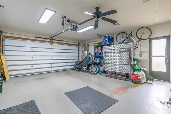 a view of a garage with stuff