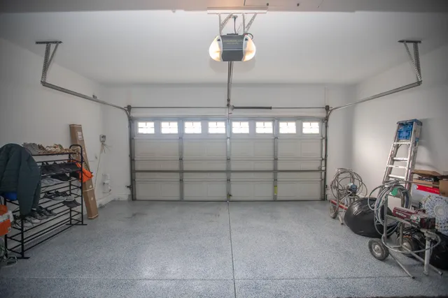 a view of a backyard with sitting area