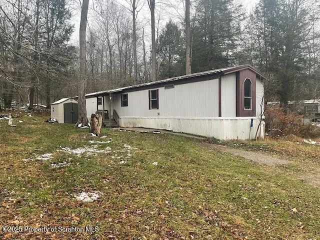 a white house that has tree in front of it
