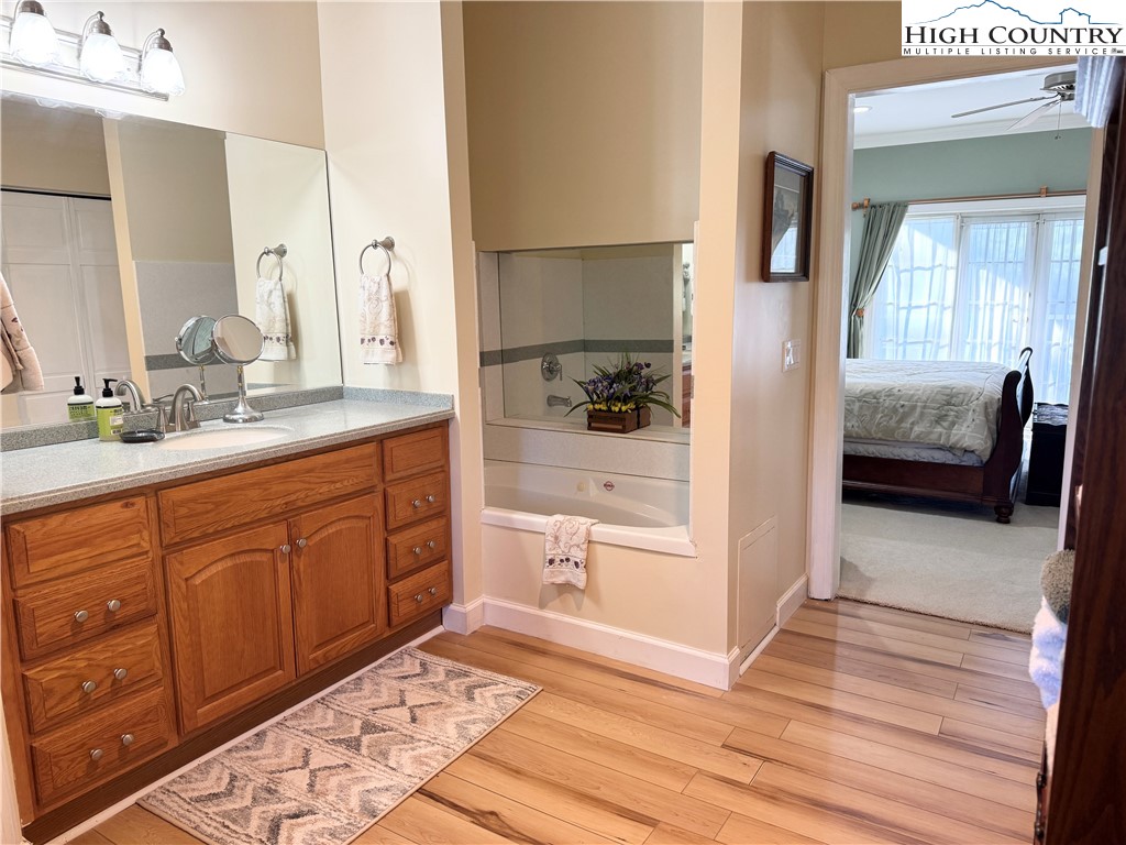 175 Olive Ridge Drive Crumpler, NC 28617 - Photo 29 of 50 a en suite bathroom with a sink and a mirror