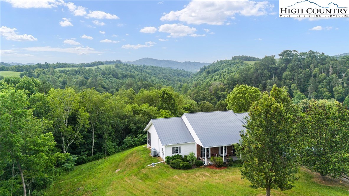 175 Olive Ridge Drive Crumpler, NC 28617 - Photo 6 of 50 a view of a house with a yard and table and chairs under an umbrella