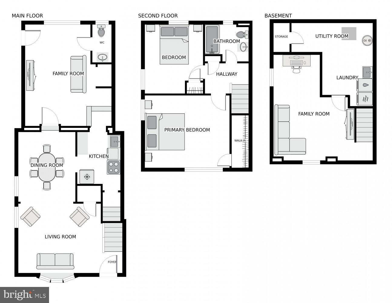 5720 5th Street Northeast Washington, DC 20011 - Photo 24 of 24 view of living room with furniture and refrigerator