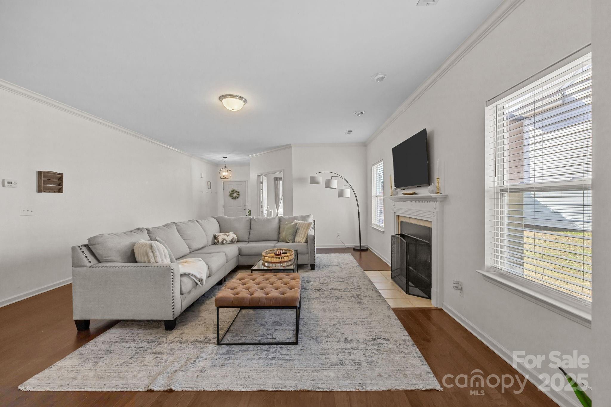 125 Devynn Ridge Court Mount Holly, NC 28120 - Photo 35 of 47 a living room with furniture a rug and a fireplace