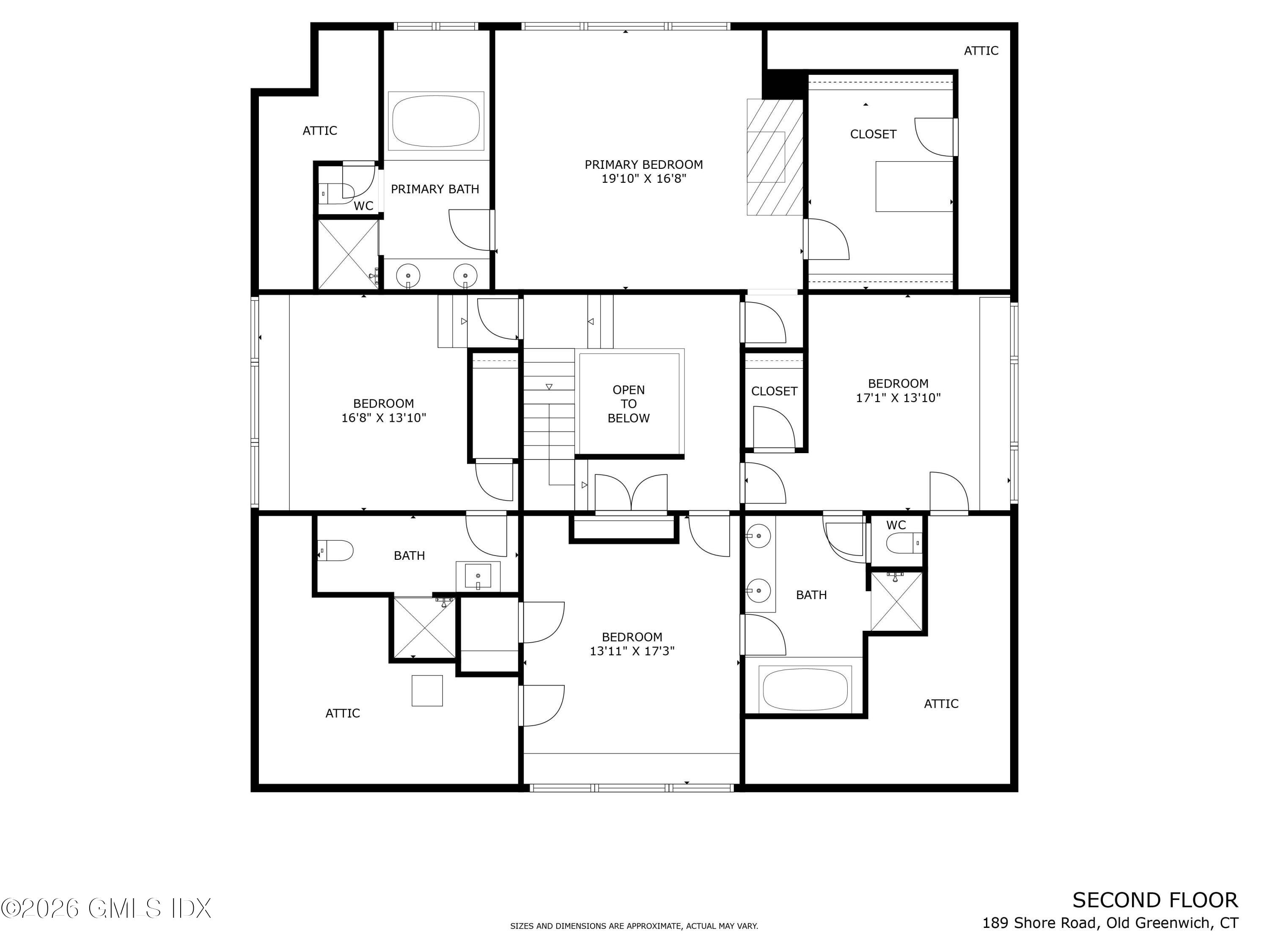 189 Shore Road Old Greenwich, CT 06870 - Photo 36 of 38 189 Shore Rd - 2nd flr - FLOOR PLAN