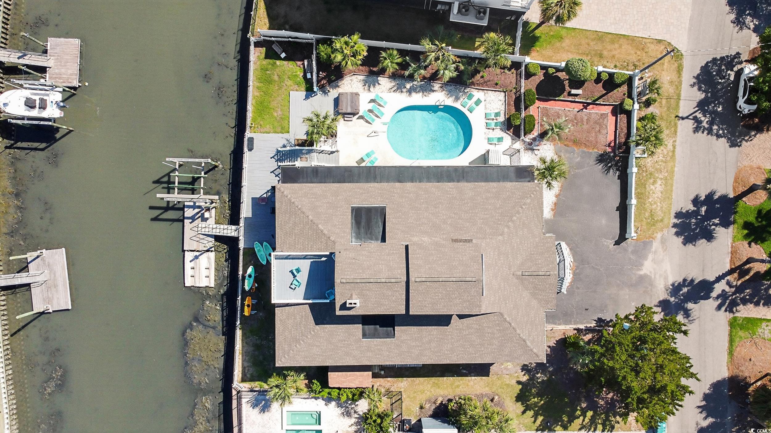1885 Pompano Drive Murrells Inlet, SC 29576 - Photo 2 of 34 Aerial view of property and surrounding area featuring a pool