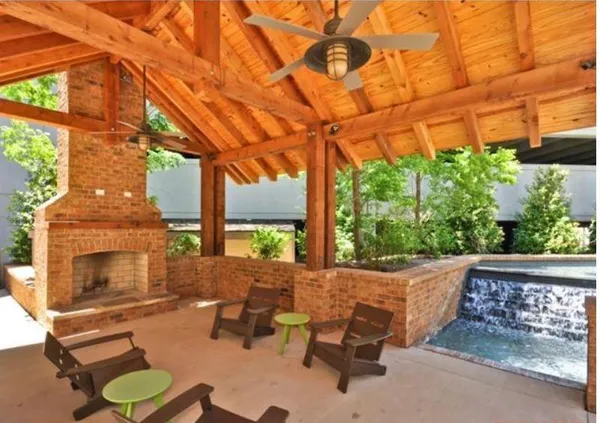a outdoor space with furniture and garden view