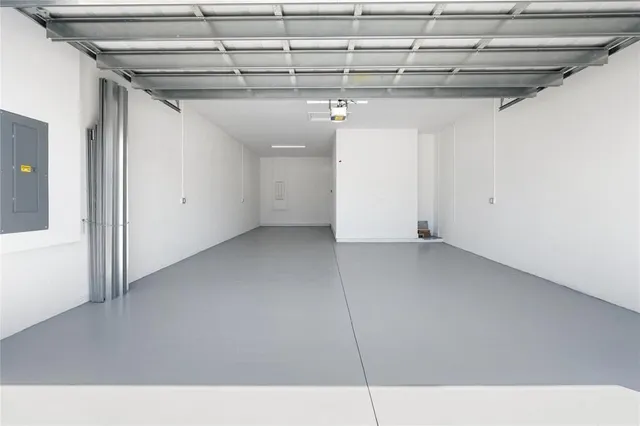 a view of a room with racks