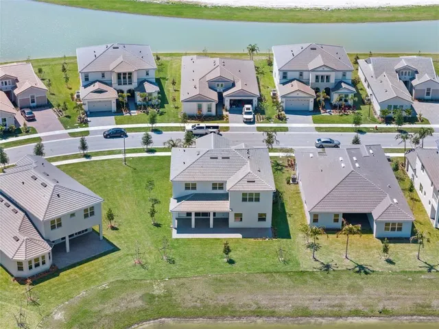 an aerial view of multiple houses