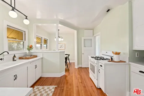a table and chairs in a room