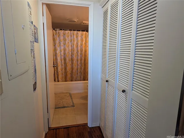 a view of a bathroom with a shower