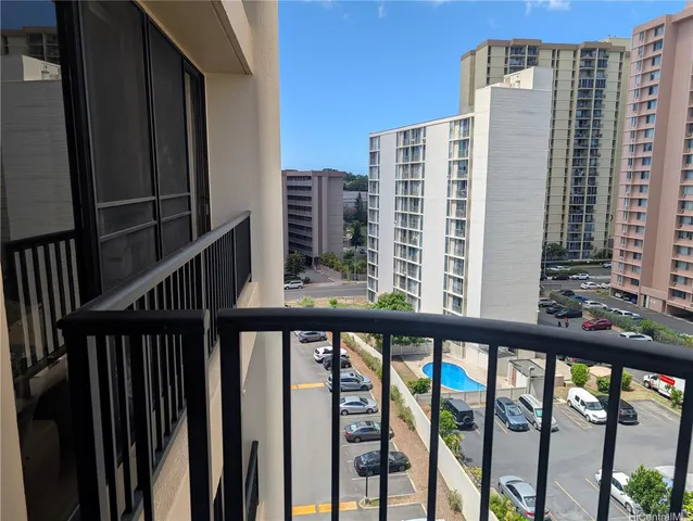 a view of balcony with city view
