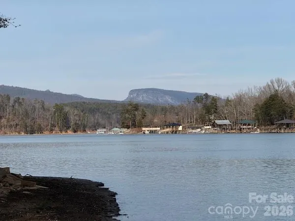 a view of lake and mountain
