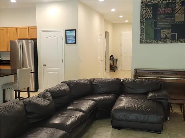 a living room with furniture and a couch